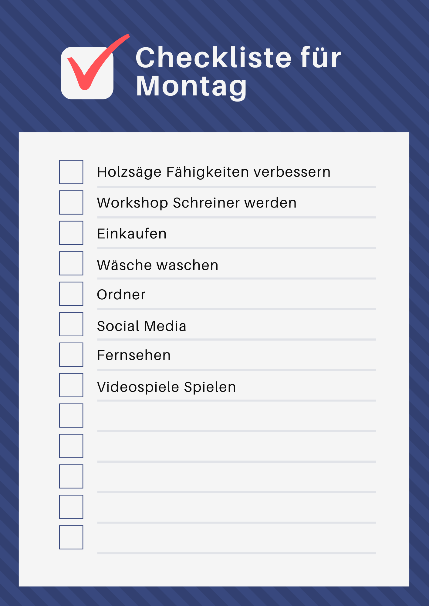 Prioritäten setzen - Liste1