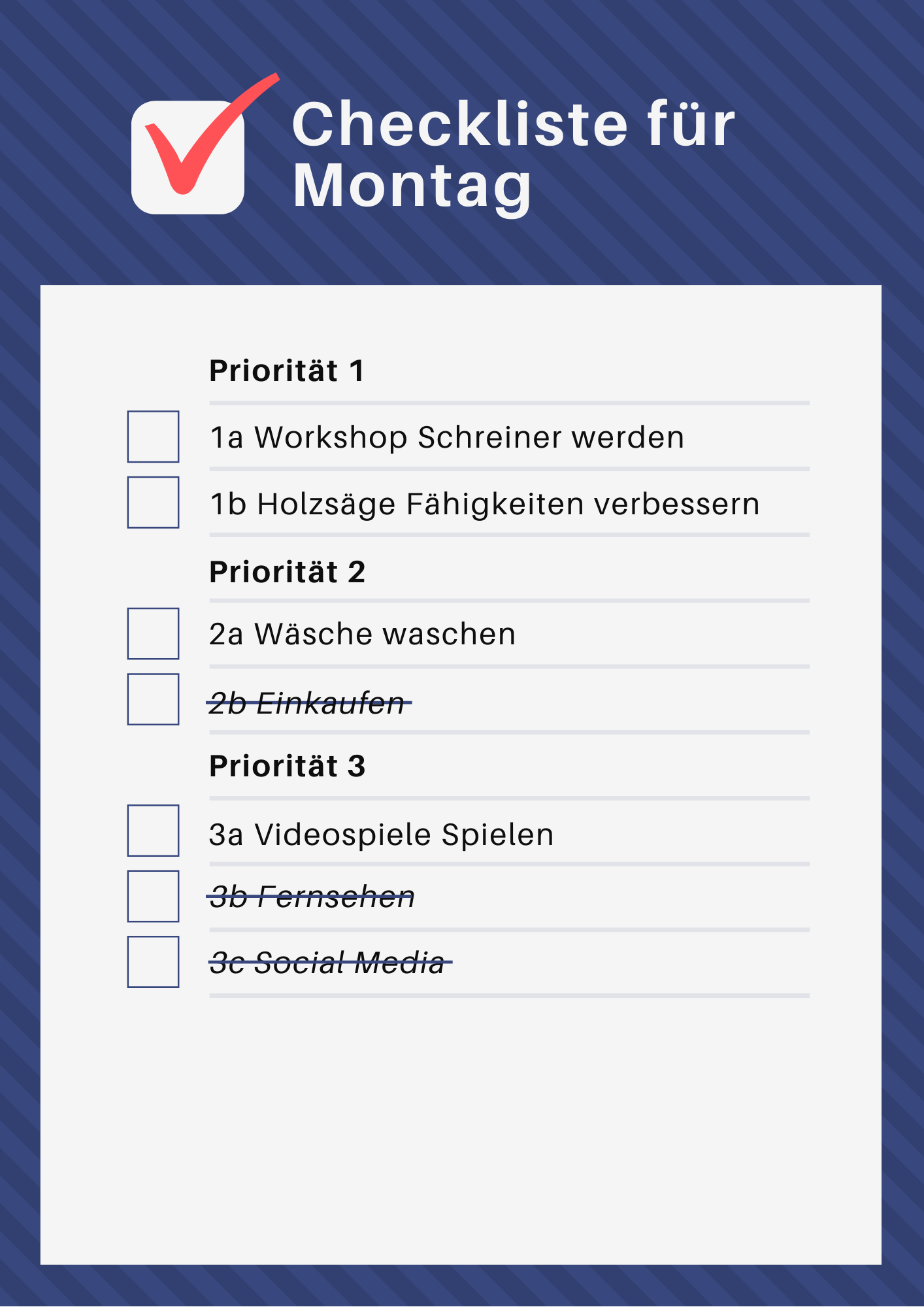 Prioritäten setzen - Liste2